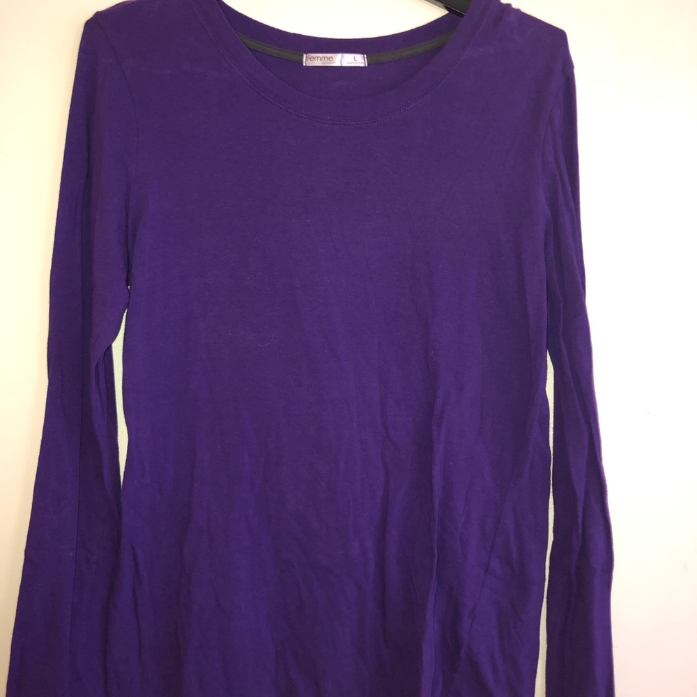 Femme by tresics purple long sleeve shirt